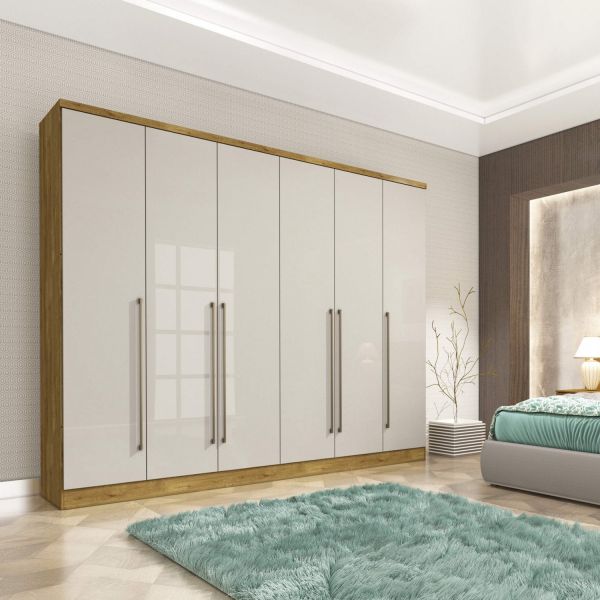 Ropero TCIL 6 Puertas Sevilla Ipe/Rústico/Off White